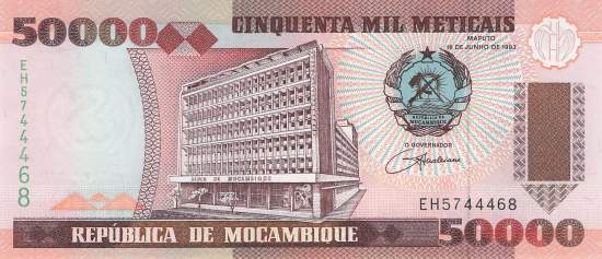 Mosambik p138 50.000 Meticais 1993